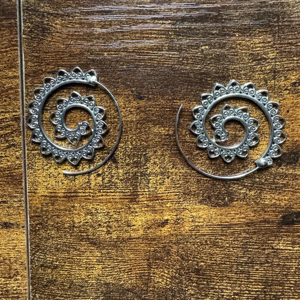 Spiral Silver Earrings